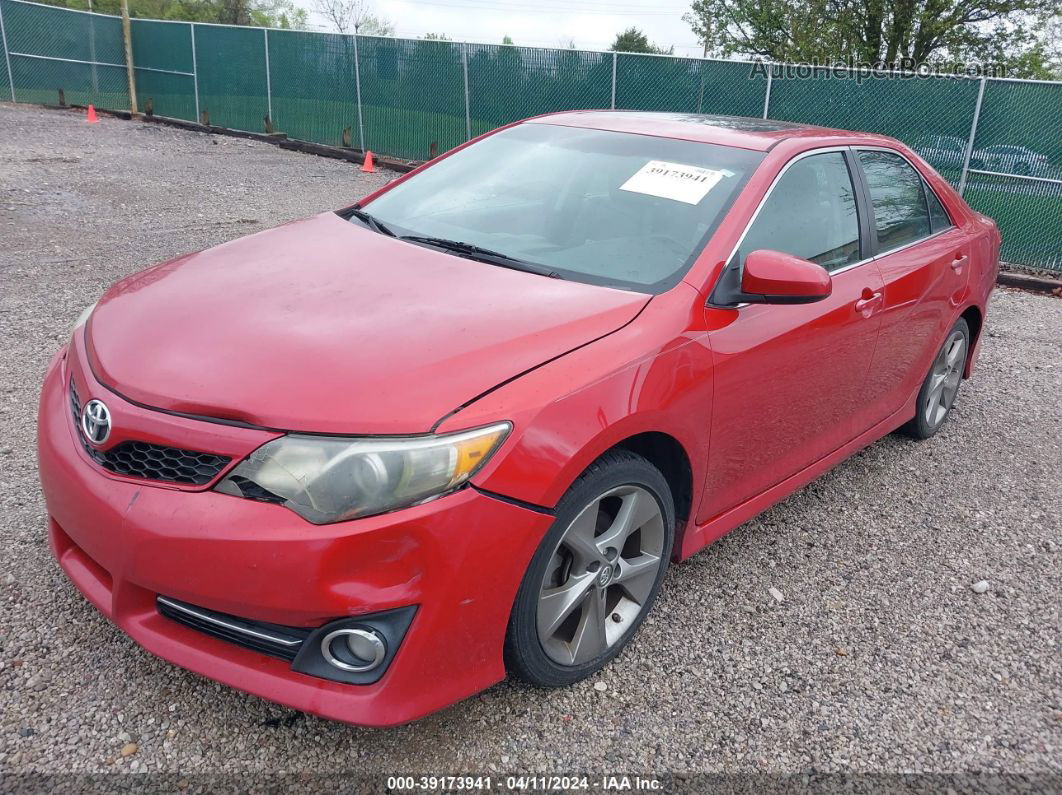 2012 Toyota Camry Se V6 Red vin: 4T1BK1FK4CU515836