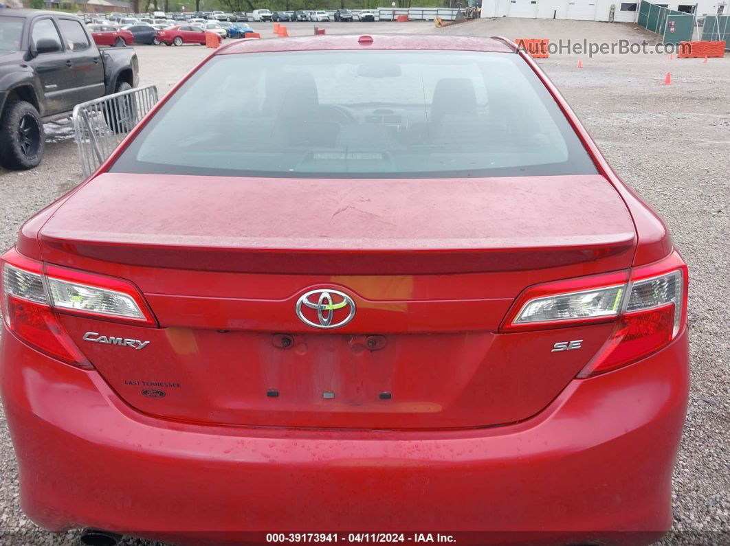 2012 Toyota Camry Se V6 Red vin: 4T1BK1FK4CU515836