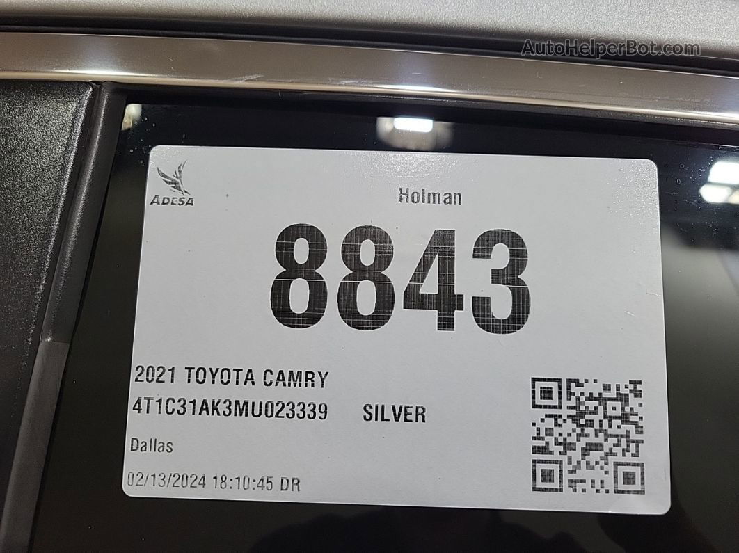 2021 Toyota Camry Le Hybrid vin: 4T1C31AK3MU023339