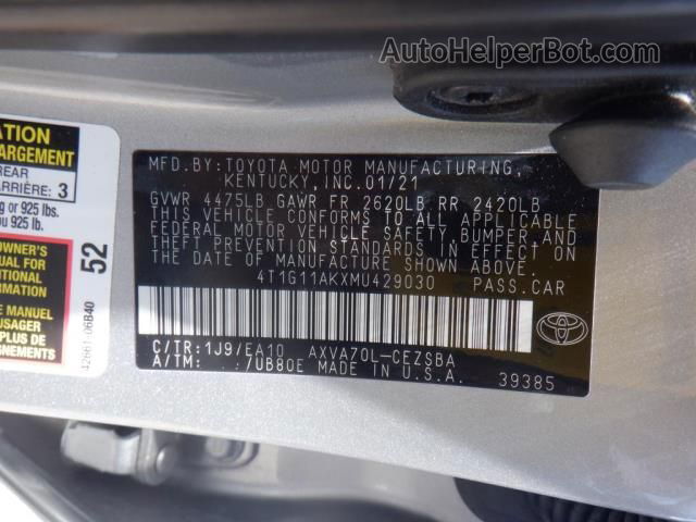 2021 Toyota Camry Se Unknown vin: 4T1G11AKXMU429030