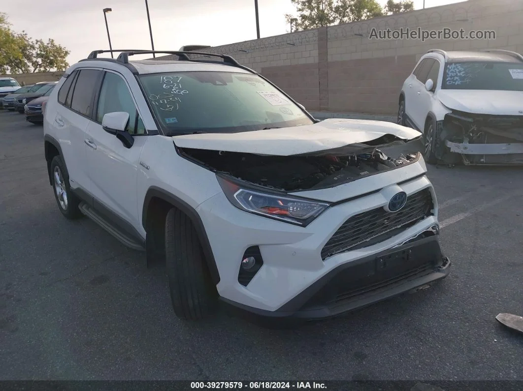 2020 Toyota Rav4 Limited Hybrid White vin: 4T3DWRFV6LU010099