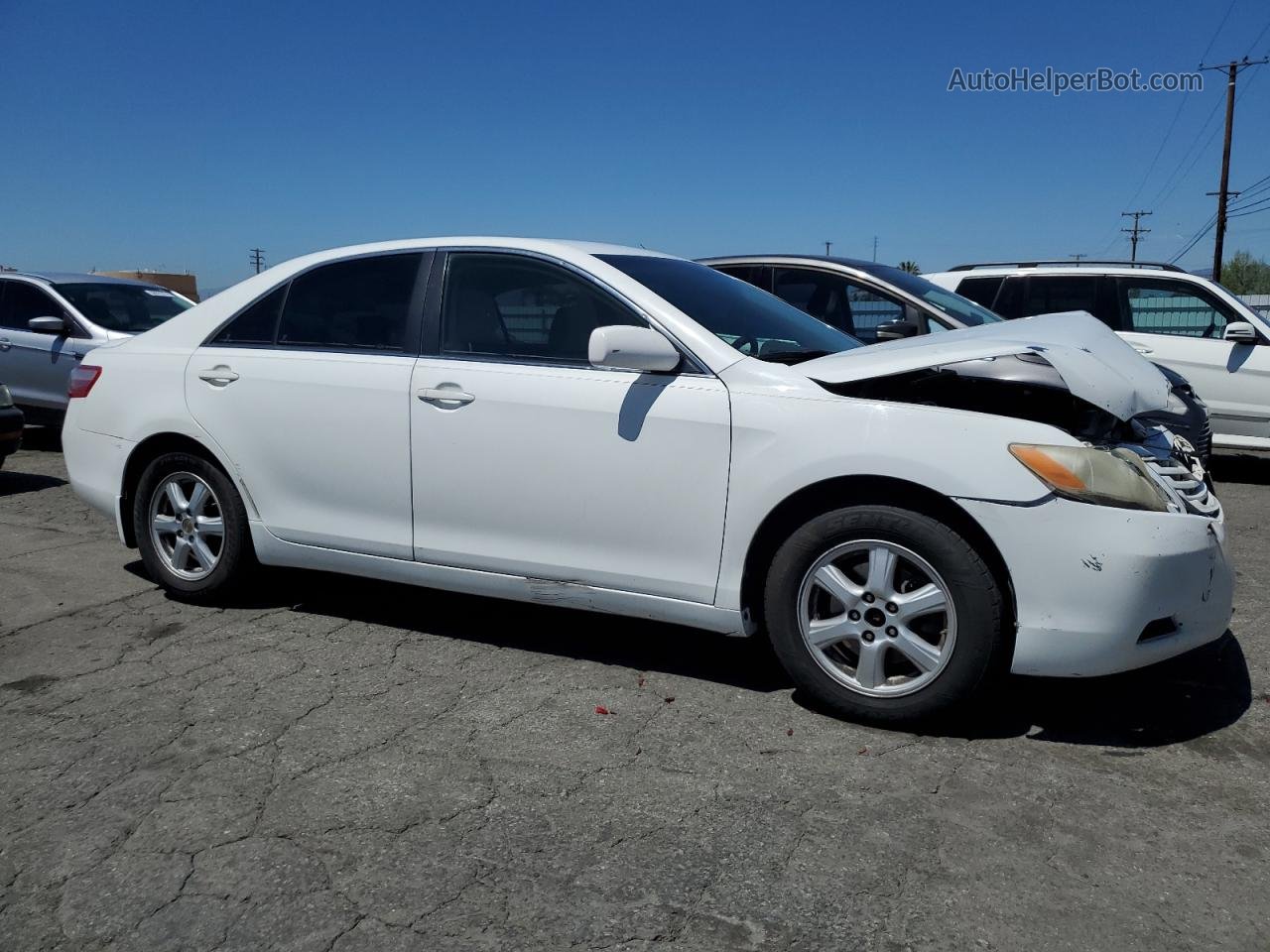 2007 Toyota Camry Ce White vin: 4T4BE46K27R004405