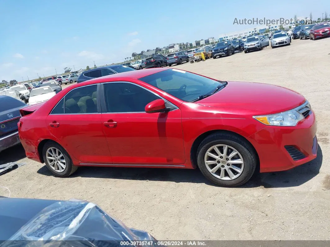 2012 Toyota Camry Le Red vin: 4T4BF1FK0CR163767