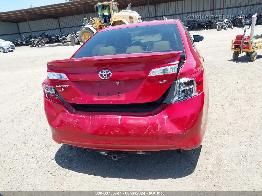 2012 Toyota Camry Le Red vin: 4T4BF1FK0CR163767