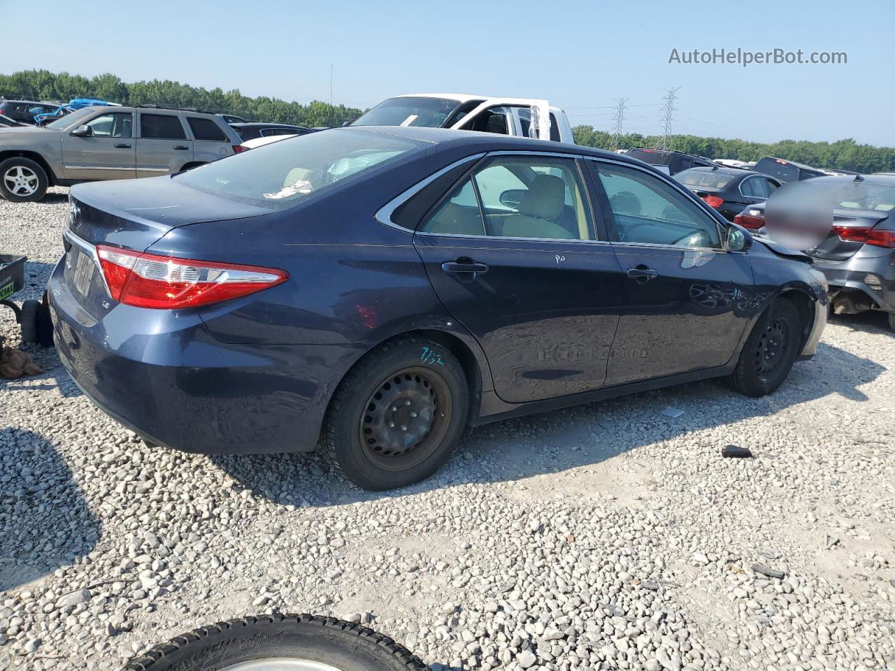 2016 Toyota Camry Le Синий vin: 4T4BF1FK3GR558242