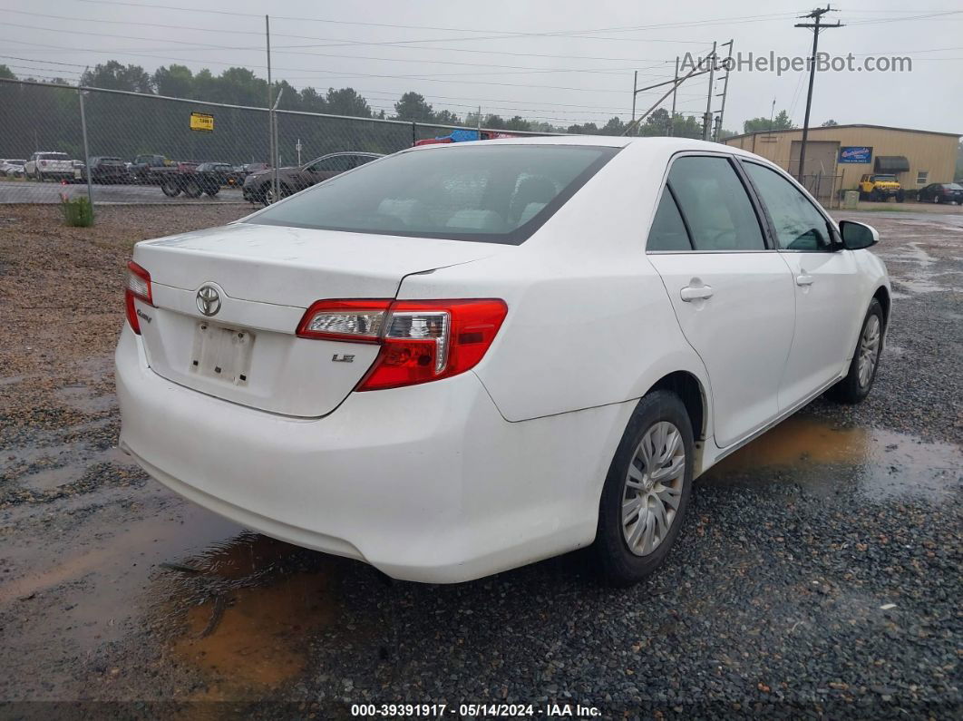 2012 Toyota Camry Le White vin: 4T4BF1FK4CR197985