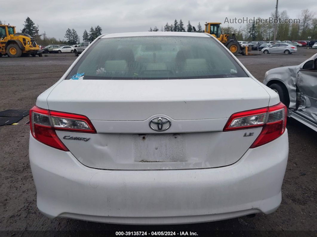 2012 Toyota Camry Le Белый vin: 4T4BF1FK4CR249602