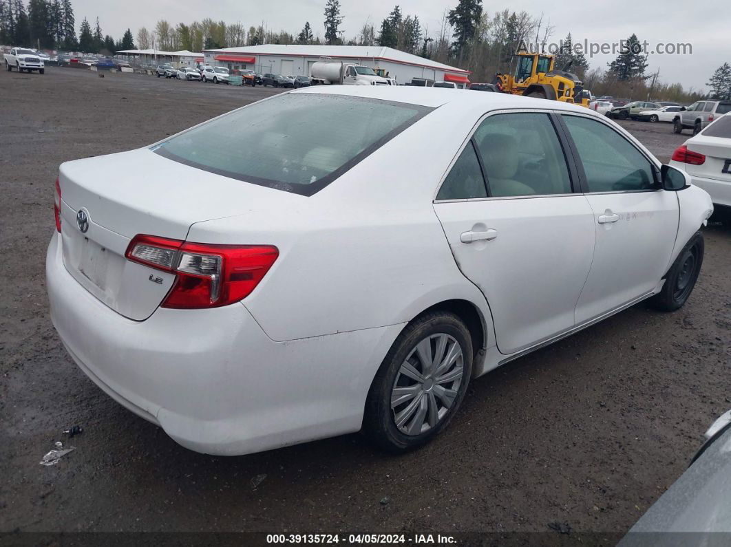 2012 Toyota Camry Le White vin: 4T4BF1FK4CR249602