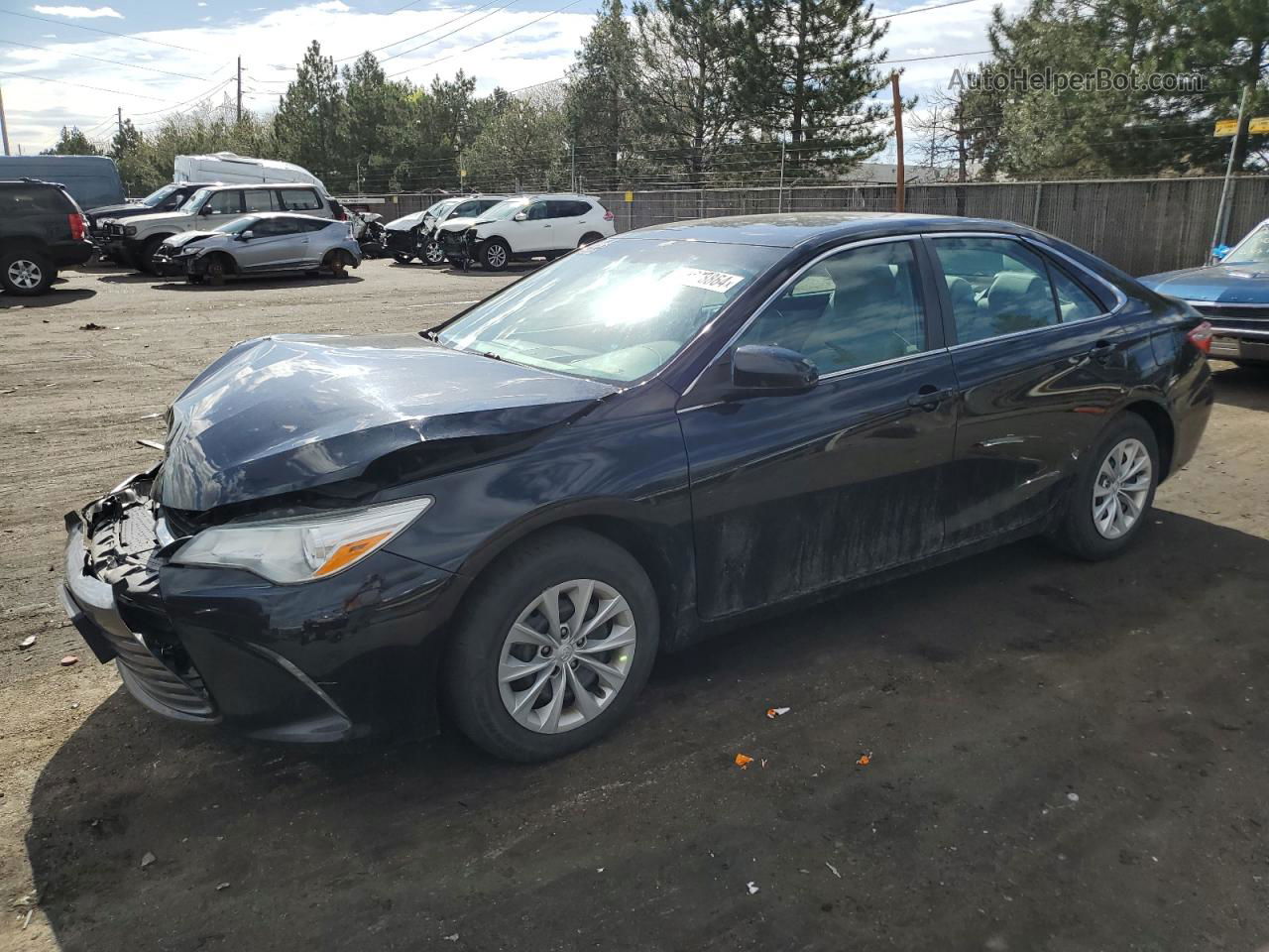 2016 Toyota Camry Le Черный vin: 4T4BF1FK8GR559936