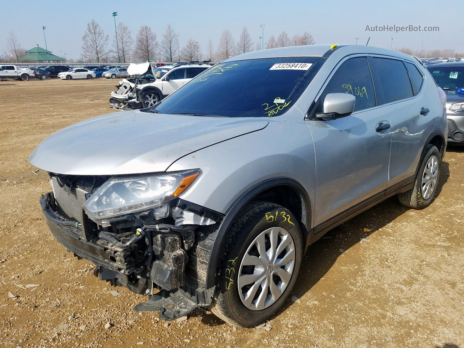 2016 Nissan Rogue S Серебряный vin: 5N1AT2MV4GC915712