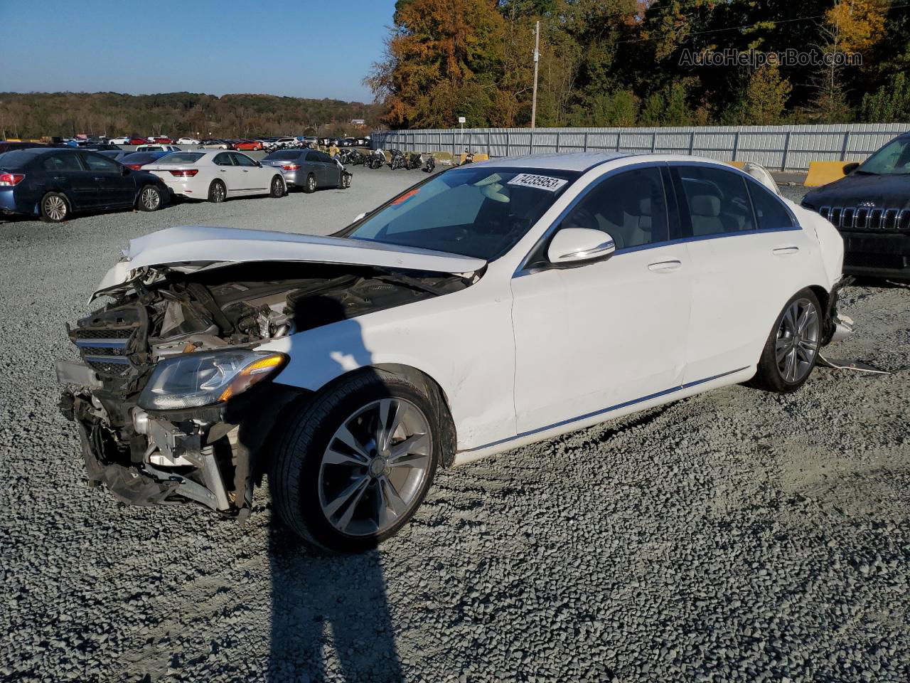 2015 Mercedes-benz C 300 Белый vin: 55SWF4JB3FU087840