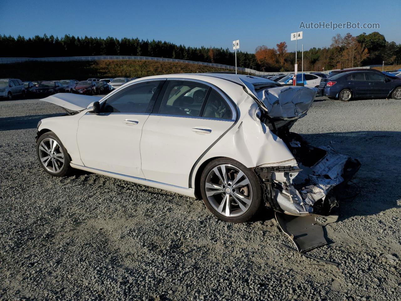 2015 Mercedes-benz C 300 Белый vin: 55SWF4JB3FU087840