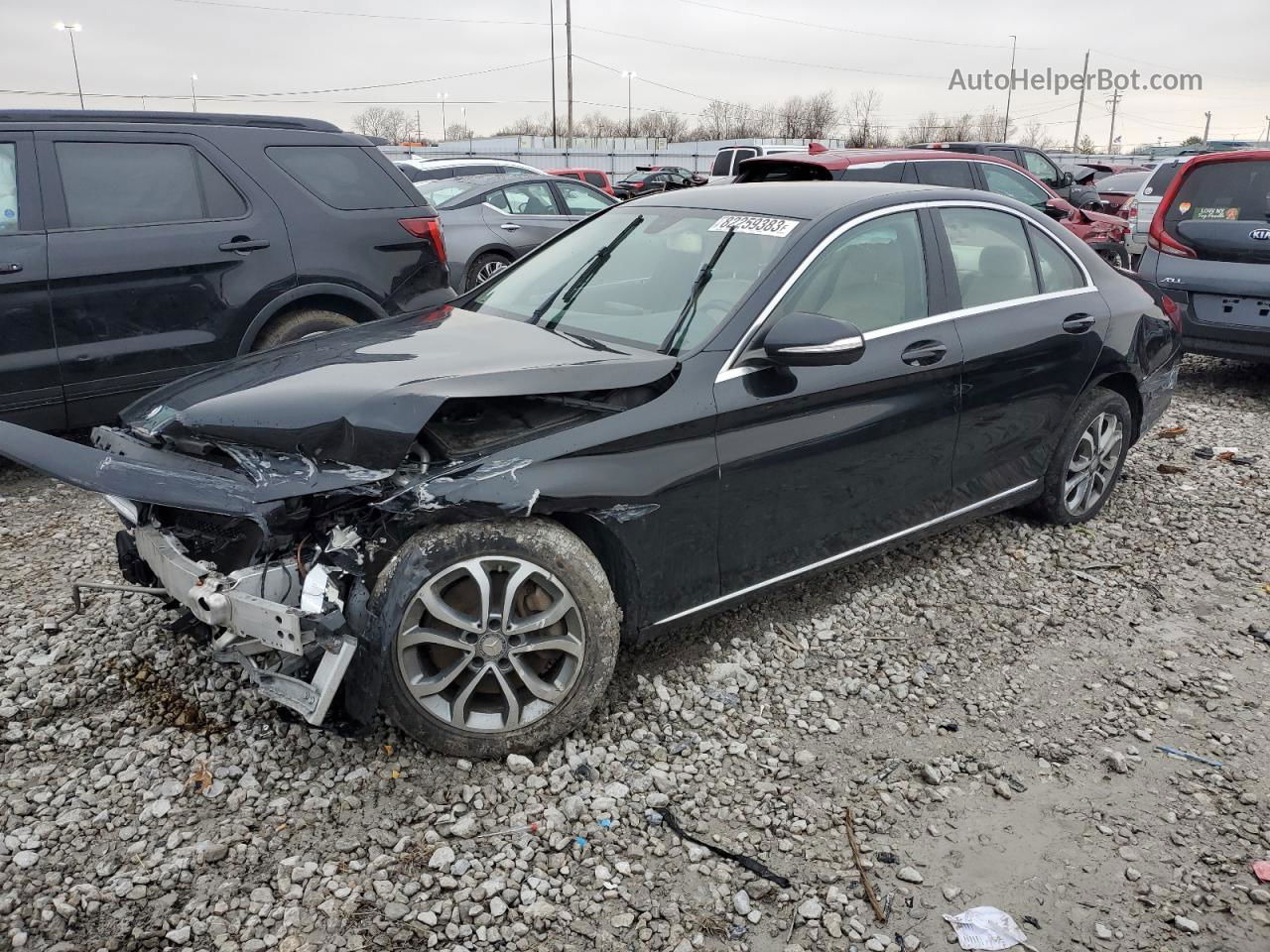 2015 Mercedes-benz C 300 Black vin: 55SWF4JB6FU055741