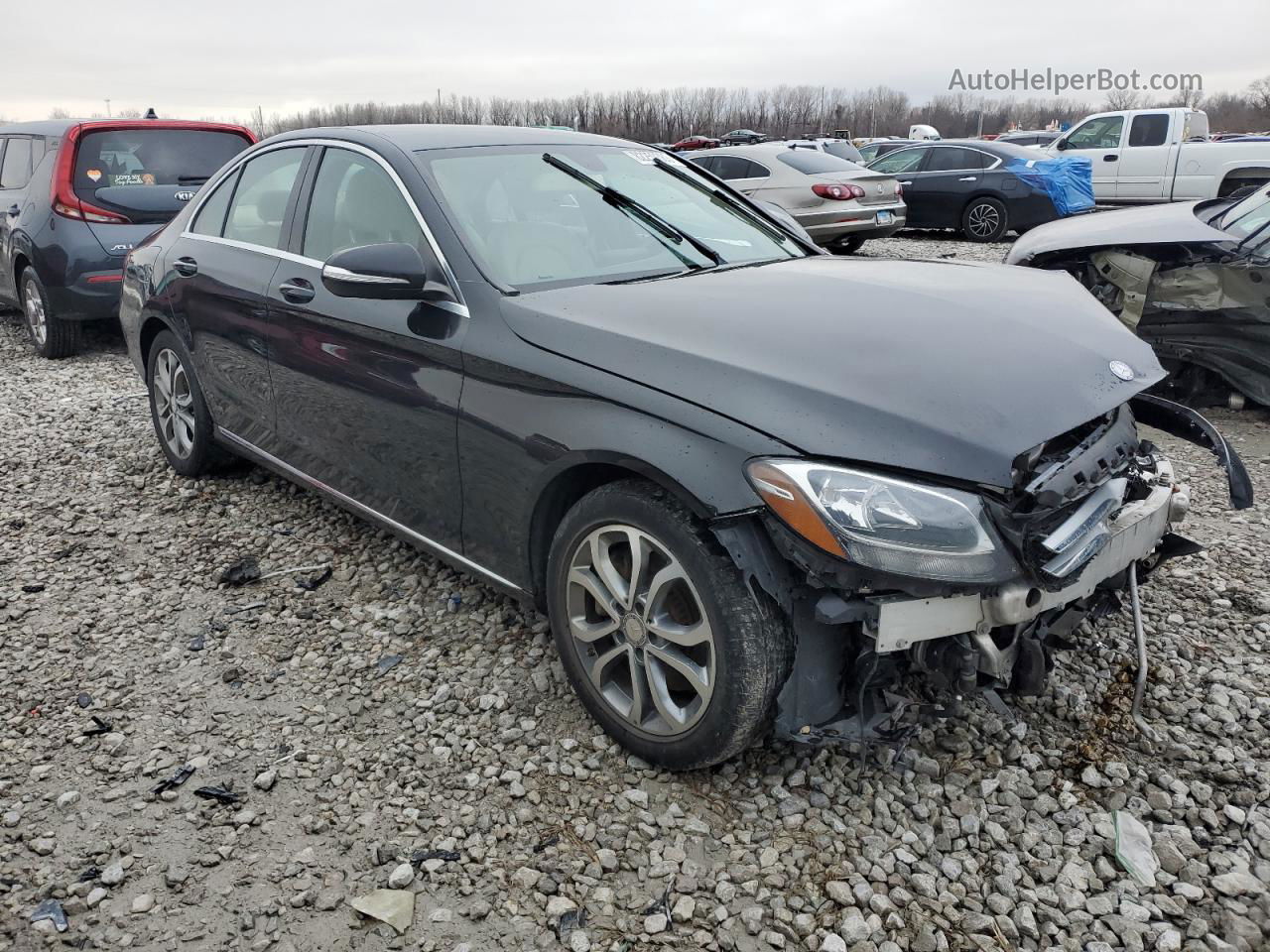 2015 Mercedes-benz C 300 Black vin: 55SWF4JB6FU055741