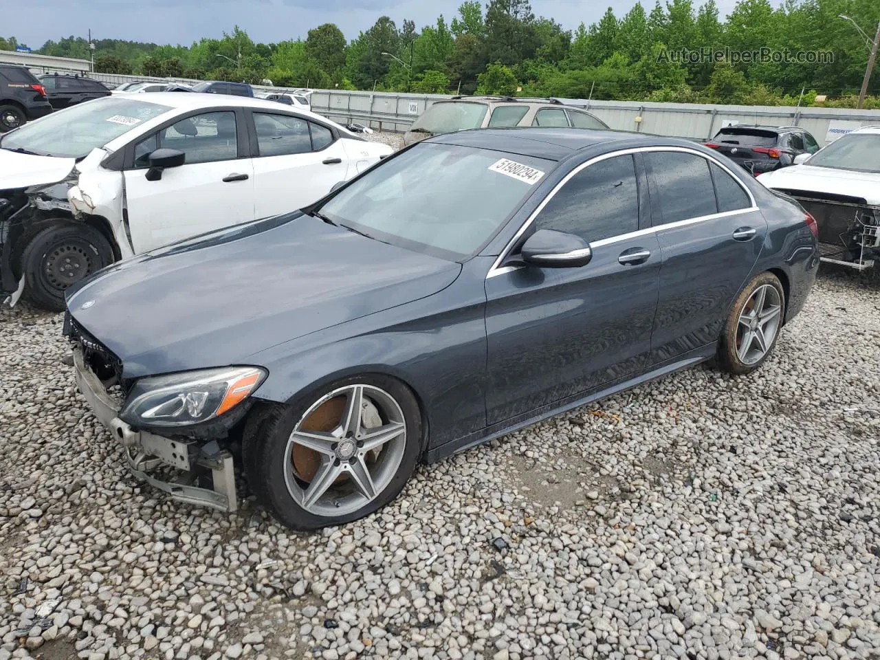 2015 Mercedes-benz C 300 Серый vin: 55SWF4JB7FU089686