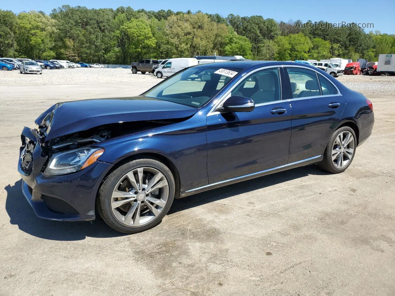 2015 Mercedes-benz C 300 Синий vin: 55SWF4JB8FU094217