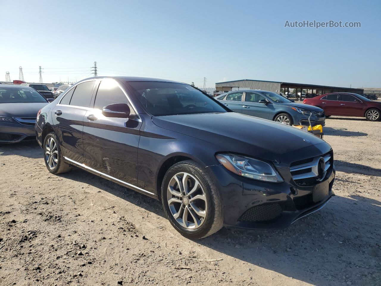 2015 Mercedes-benz C 300 Синий vin: 55SWF4JB9FU046113