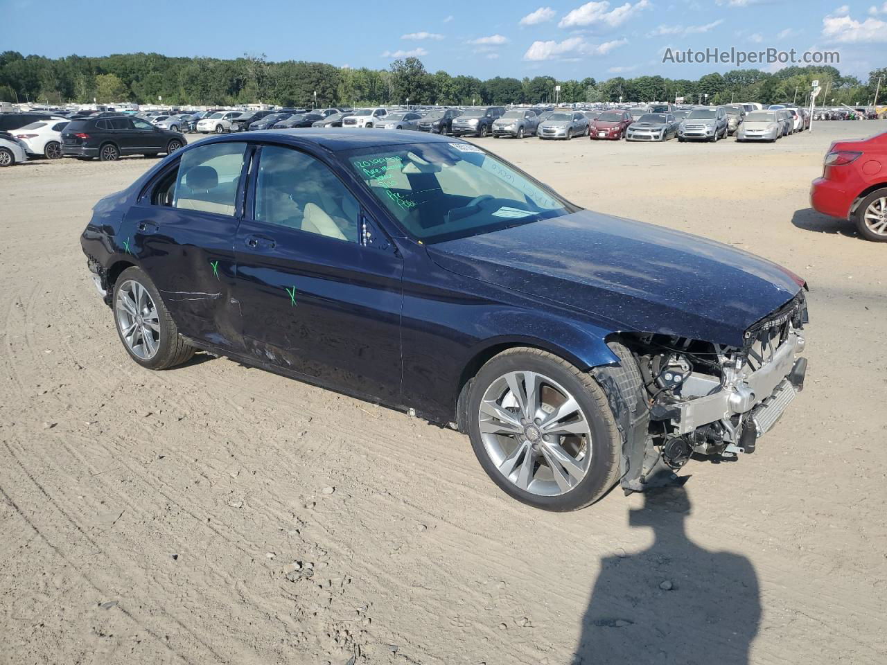 2015 Mercedes-benz C 300 Синий vin: 55SWF4JB9FU069603