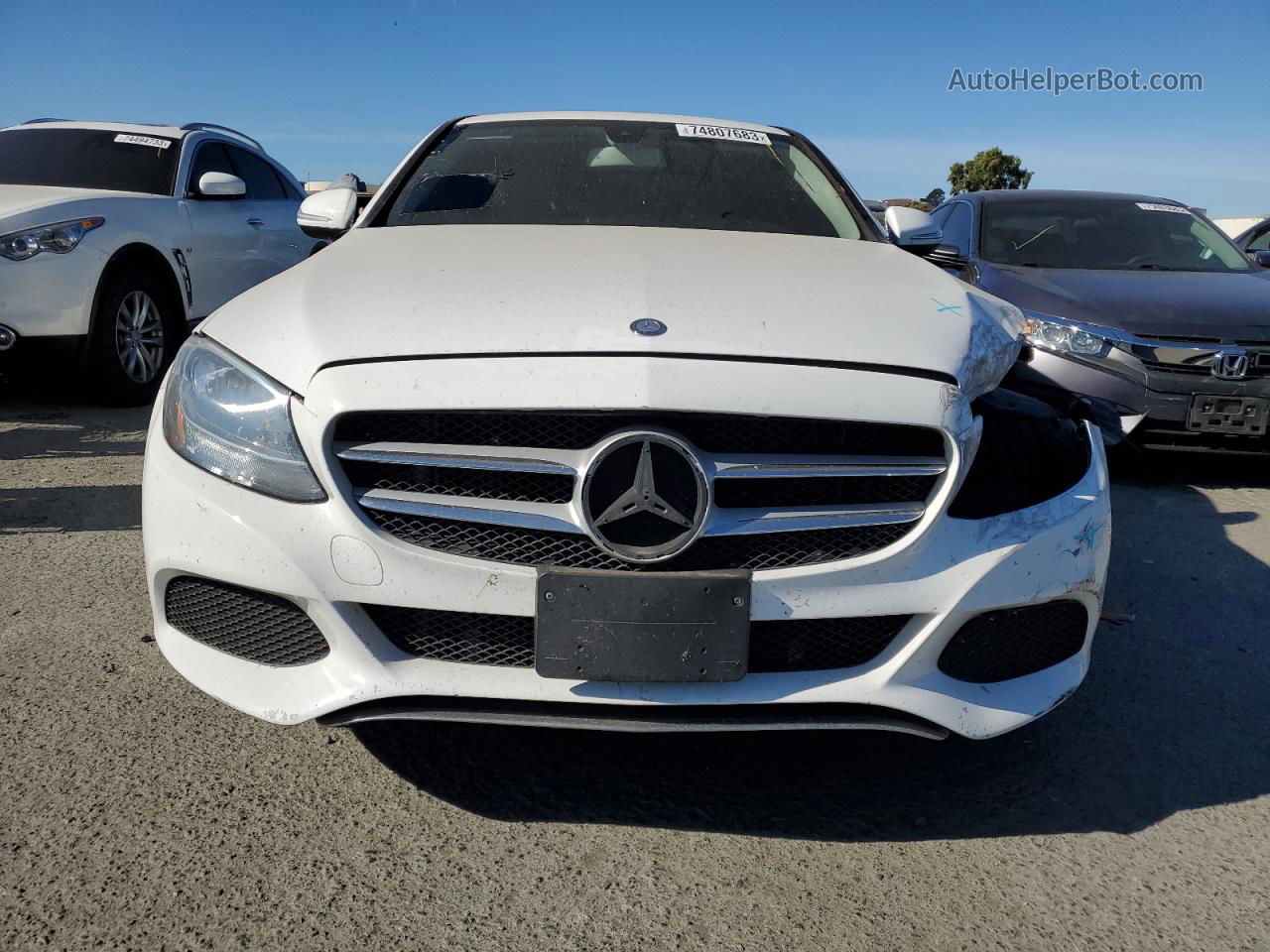 2015 Mercedes-benz C 300 White vin: 55SWF4JB9FU081847