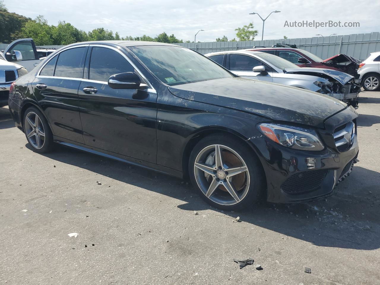 2015 Mercedes-benz C 300 4matic Black vin: 55SWF4KB0FU002094