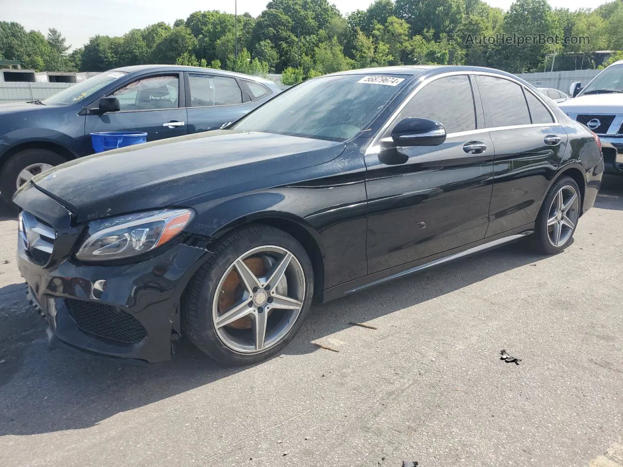 2015 Mercedes-benz C 300 4matic Black vin: 55SWF4KB0FU002094