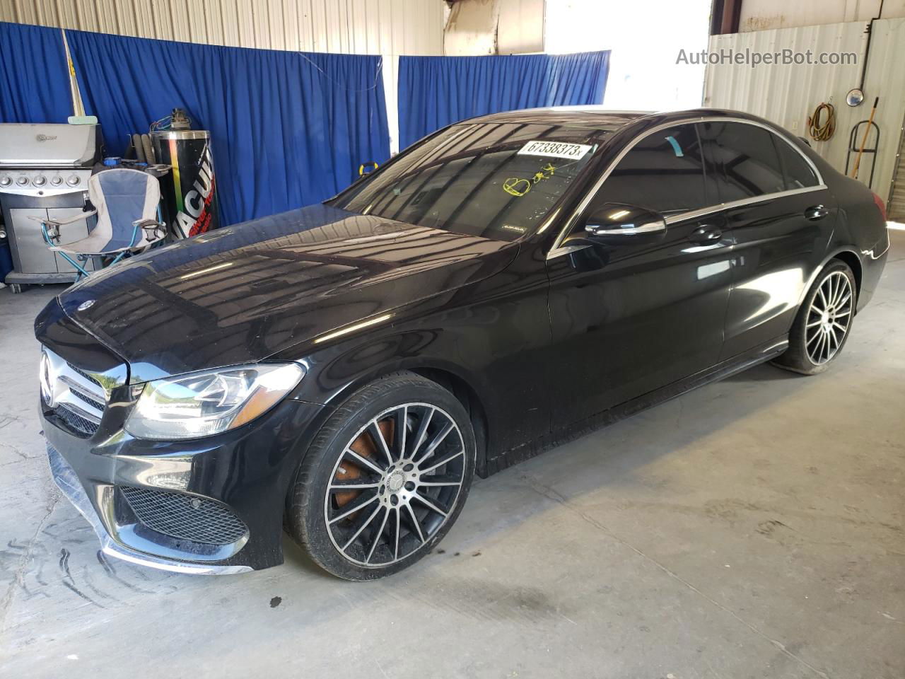 2015 Mercedes-benz C 300 4matic Black vin: 55SWF4KB0FU030378