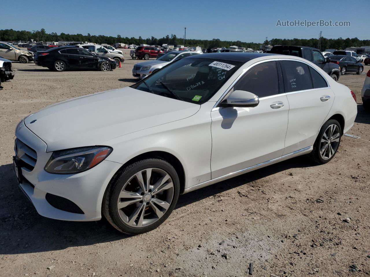 2015 Mercedes-benz C 300 4matic White vin: 55SWF4KB0FU036293