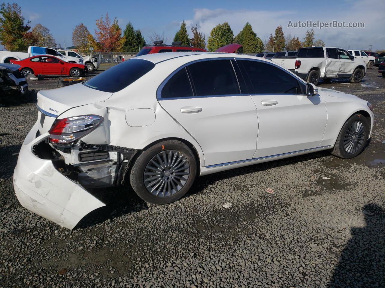 2015 Mercedes-benz C 300 4matic White vin: 55SWF4KB0FU040957