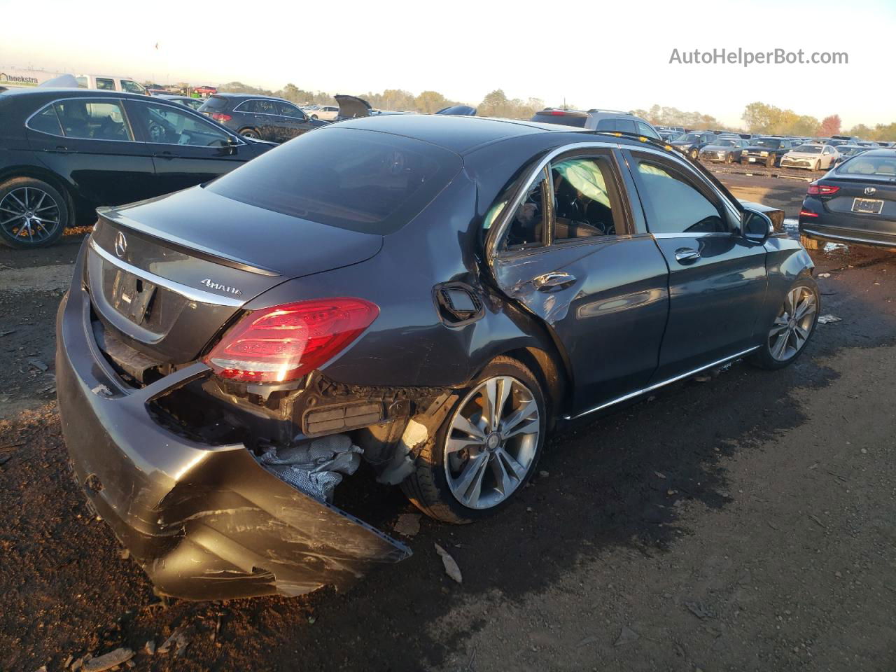 2015 Mercedes-benz C 300 4matic Gray vin: 55SWF4KB0FU066488