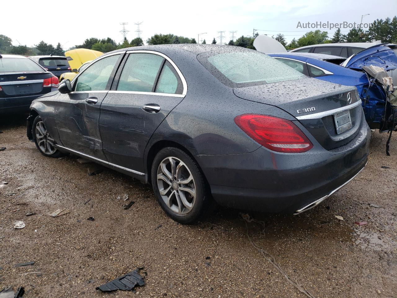 2015 Mercedes-benz C 300 4matic Серый vin: 55SWF4KB0FU084747