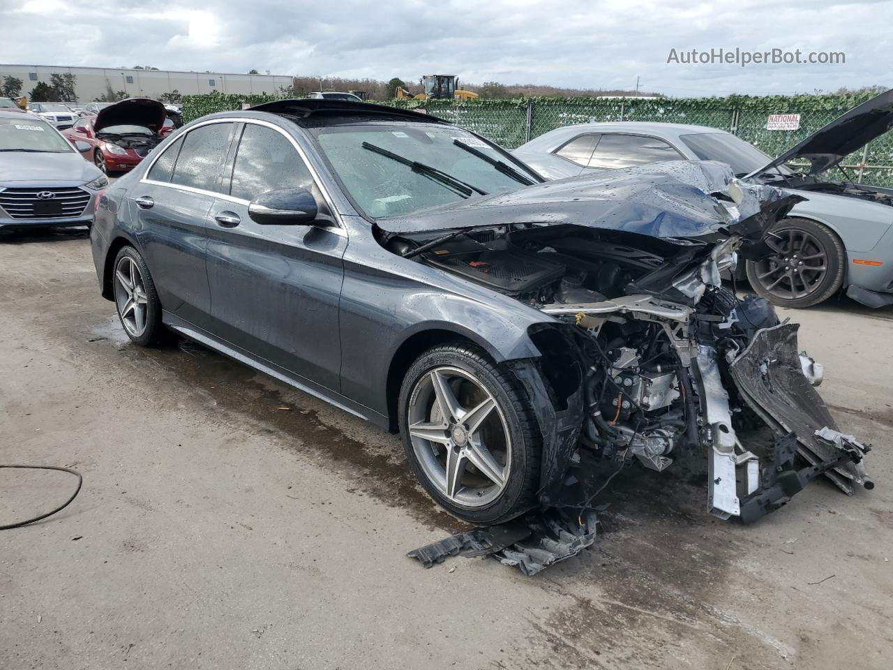 2015 Mercedes-benz C 300 4matic Charcoal vin: 55SWF4KB0FU088765