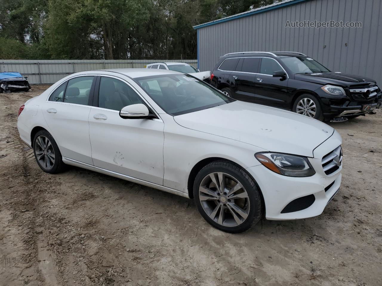 2015 Mercedes-benz C 300 4matic White vin: 55SWF4KB0FU093335