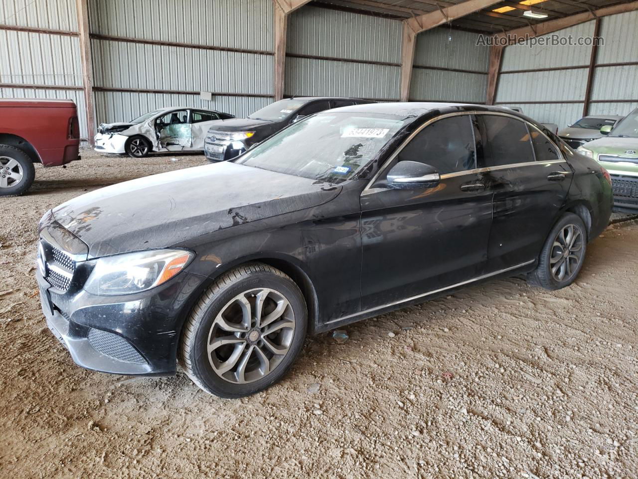 2015 Mercedes-benz C 300 4matic Black vin: 55SWF4KB1FU002492