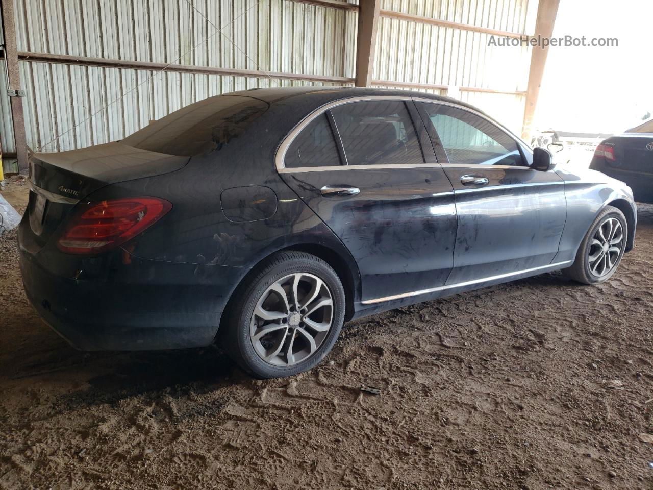 2015 Mercedes-benz C 300 4matic Black vin: 55SWF4KB1FU002492