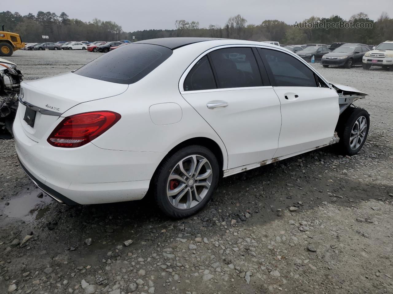 2015 Mercedes-benz C 300 4matic White vin: 55SWF4KB1FU030468