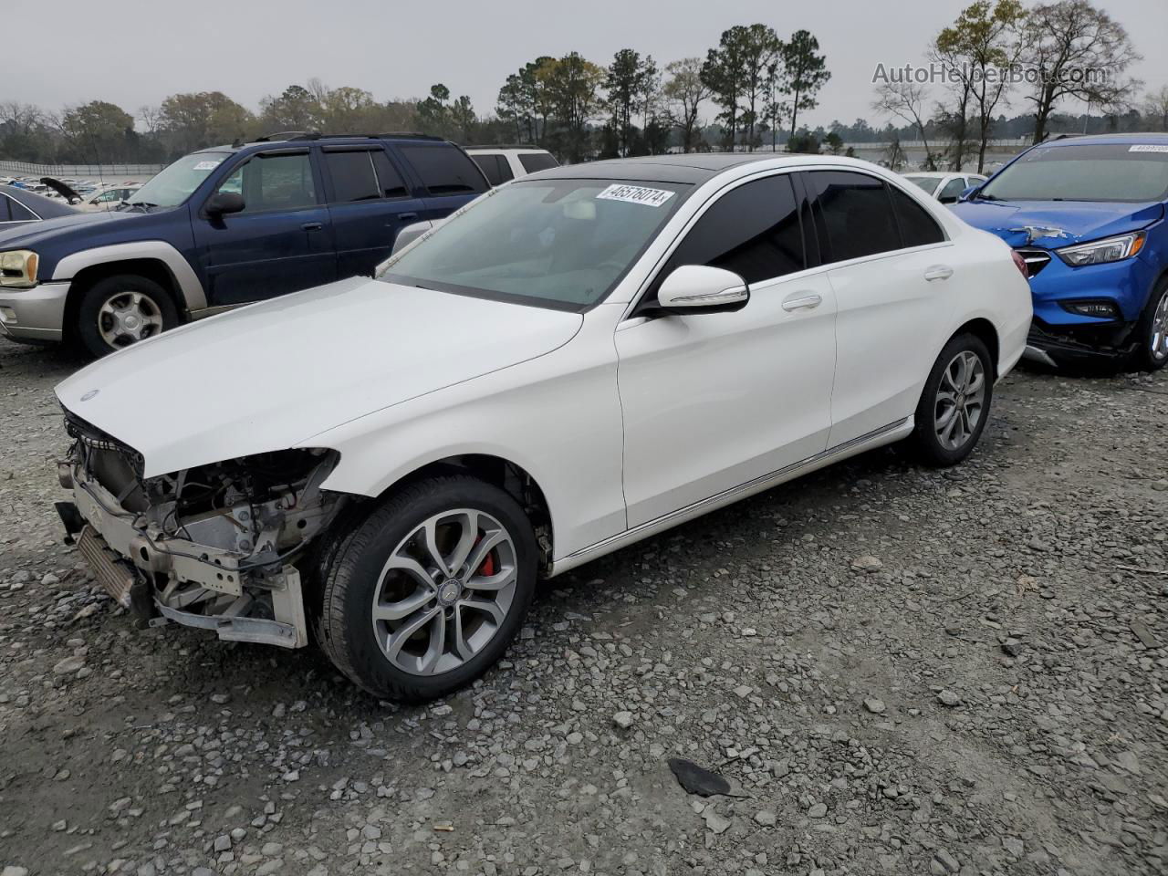 2015 Mercedes-benz C 300 4matic White vin: 55SWF4KB1FU030468