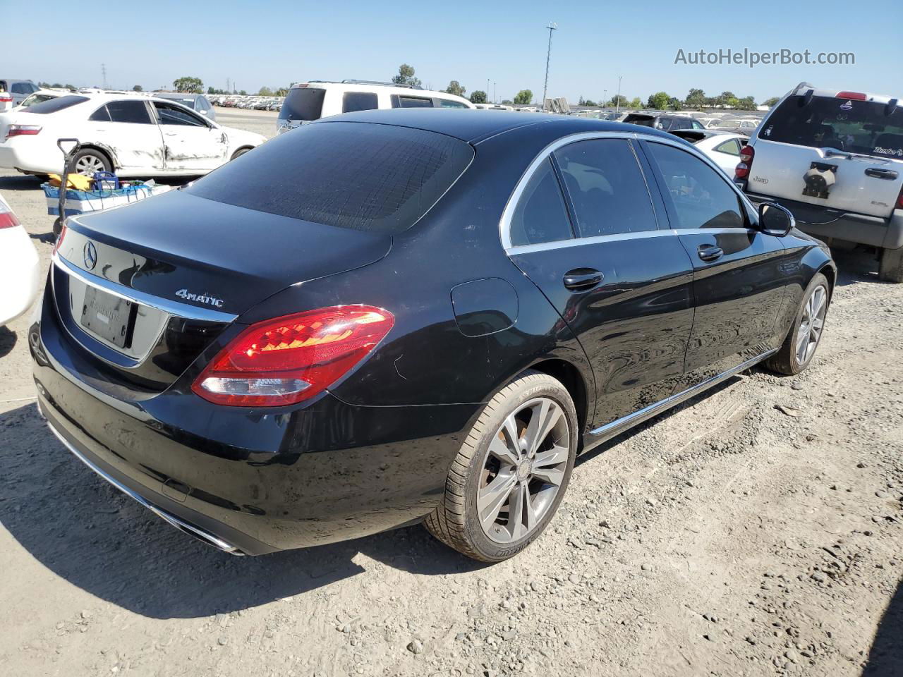 2015 Mercedes-benz C 300 4matic Black vin: 55SWF4KB1FU030678