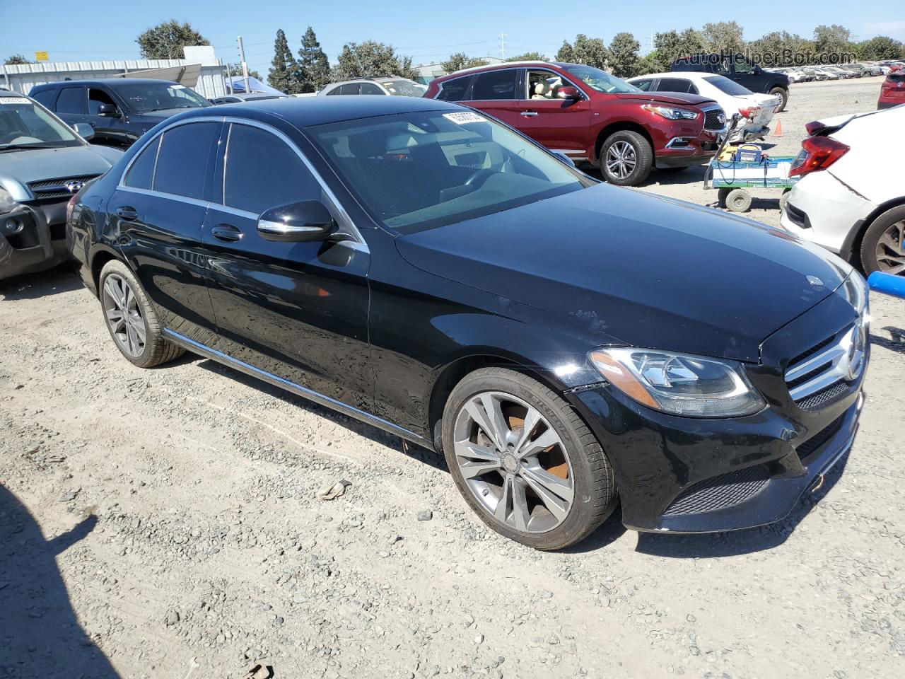 2015 Mercedes-benz C 300 4matic Black vin: 55SWF4KB1FU030678