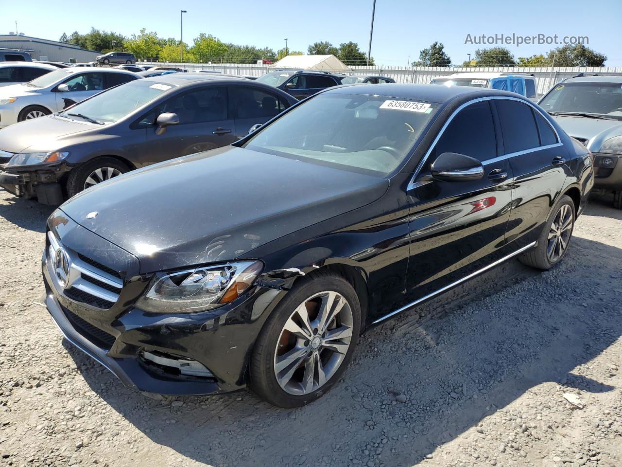 2015 Mercedes-benz C 300 4matic Черный vin: 55SWF4KB1FU030678