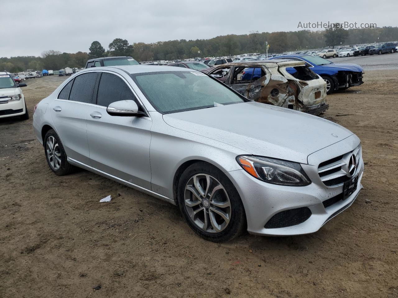 2015 Mercedes-benz C 300 4matic Серый vin: 55SWF4KB1FU035430