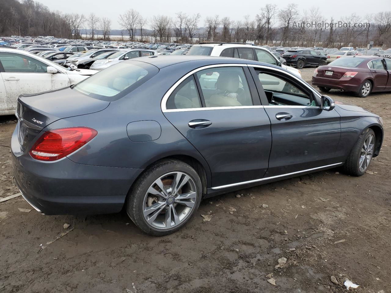 2015 Mercedes-benz C 300 4matic Gray vin: 55SWF4KB1FU042457