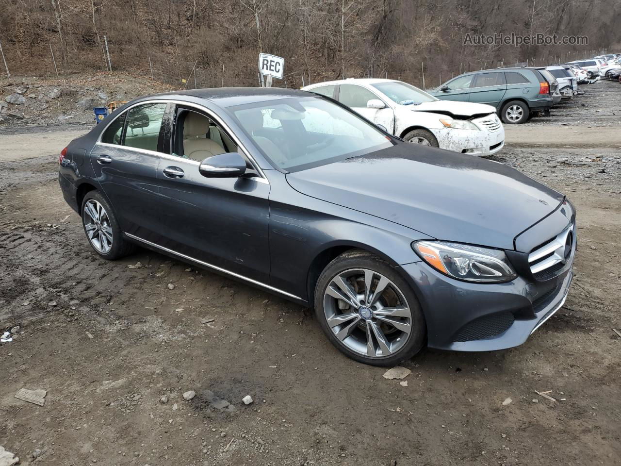 2015 Mercedes-benz C 300 4matic Gray vin: 55SWF4KB1FU042457