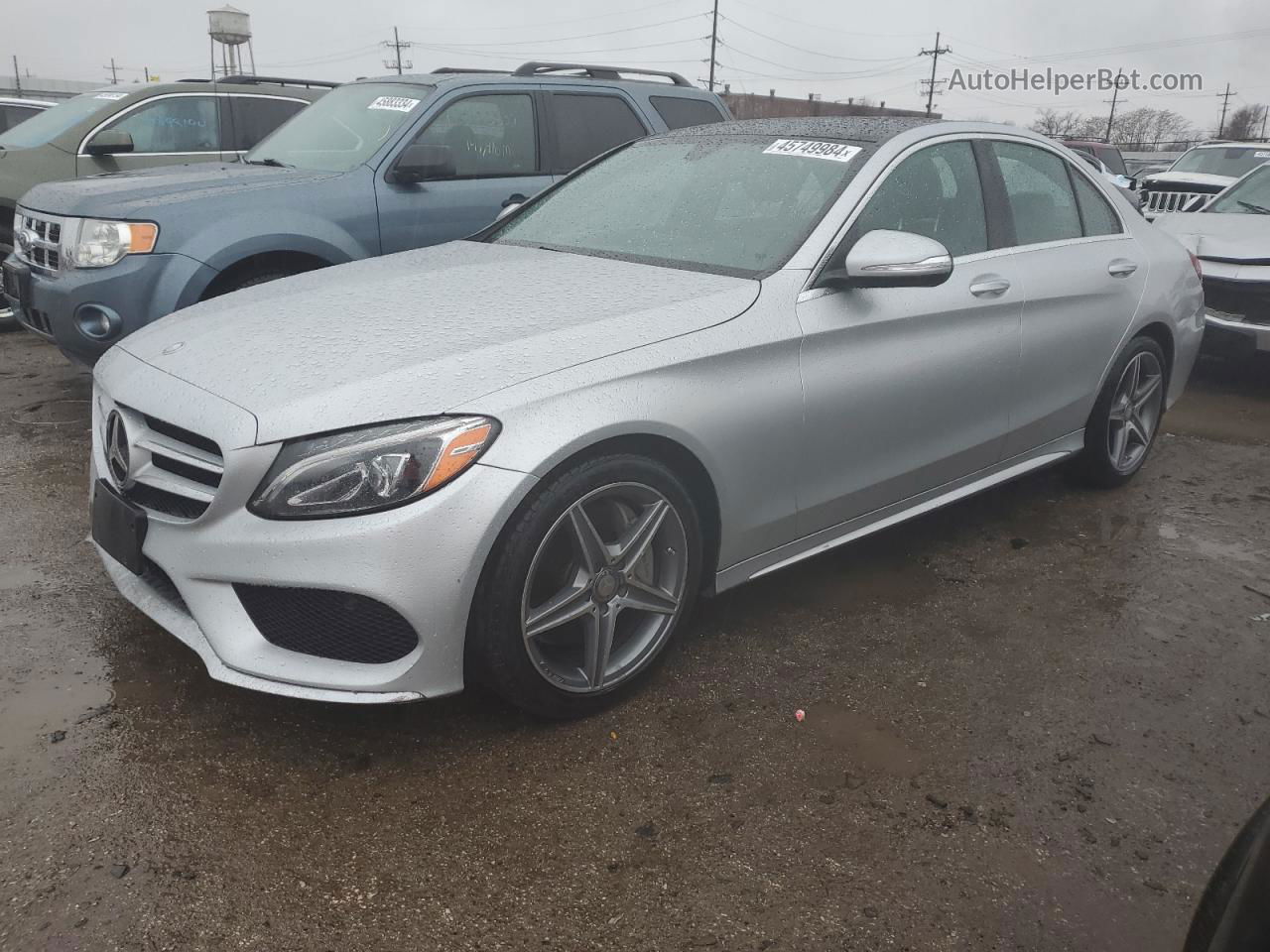 2015 Mercedes-benz C 300 4matic Silver vin: 55SWF4KB1FU086409