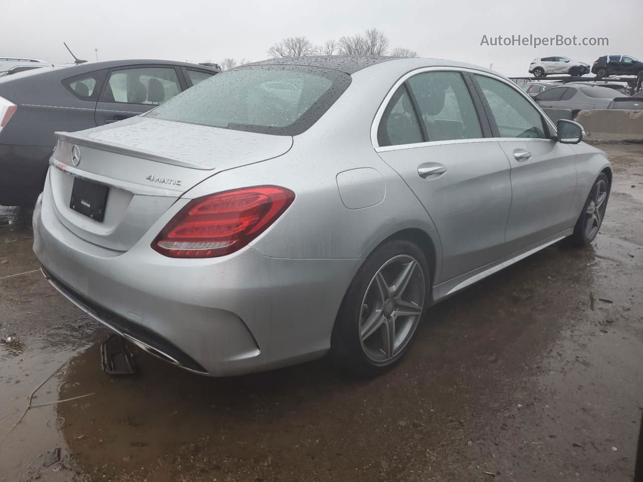 2015 Mercedes-benz C 300 4matic Silver vin: 55SWF4KB1FU086409