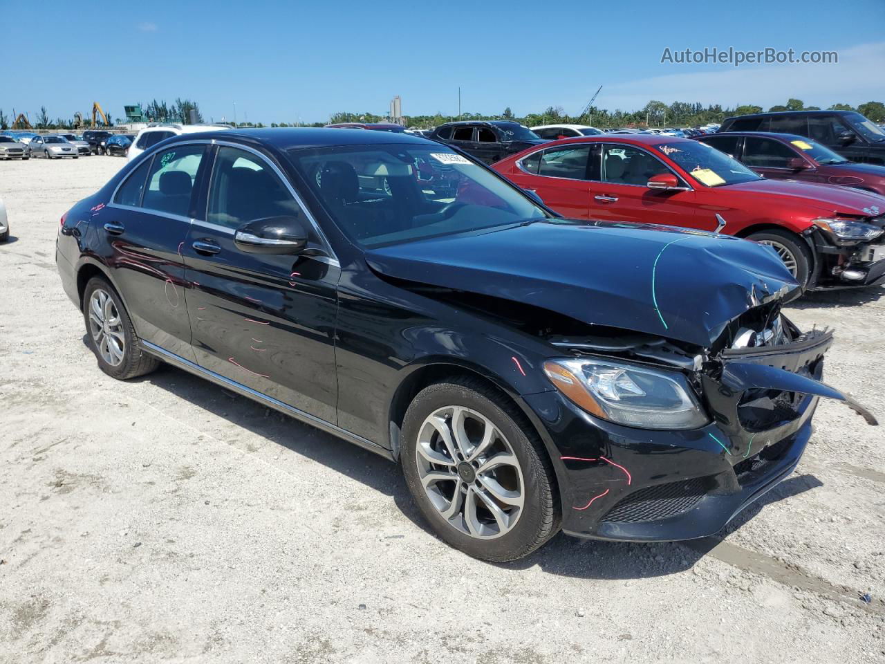 2015 Mercedes-benz C 300 4matic Black vin: 55SWF4KB2FU013338