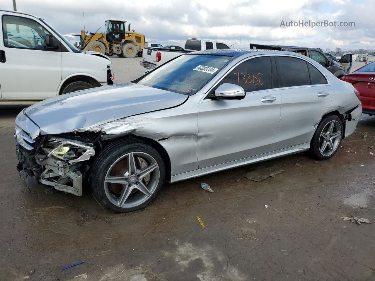 2015 Mercedes-benz C 300 4matic Серебряный vin: 55SWF4KB2FU016871