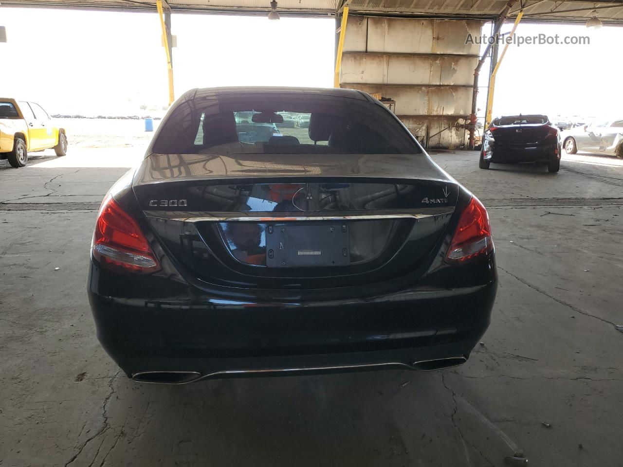 2015 Mercedes-benz C 300 4matic Black vin: 55SWF4KB2FU033721