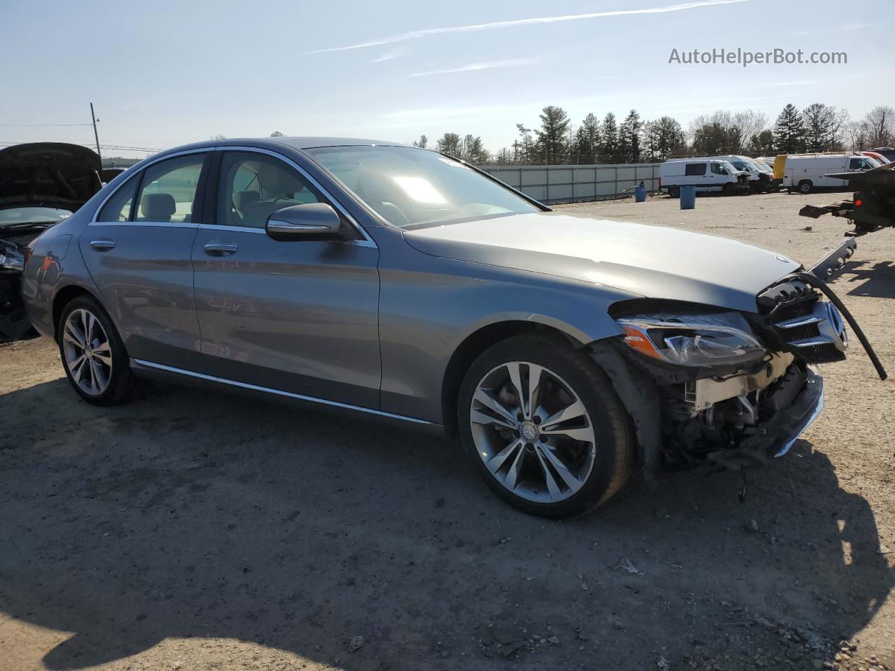 2015 Mercedes-benz C 300 4matic Серый vin: 55SWF4KB2FU047053