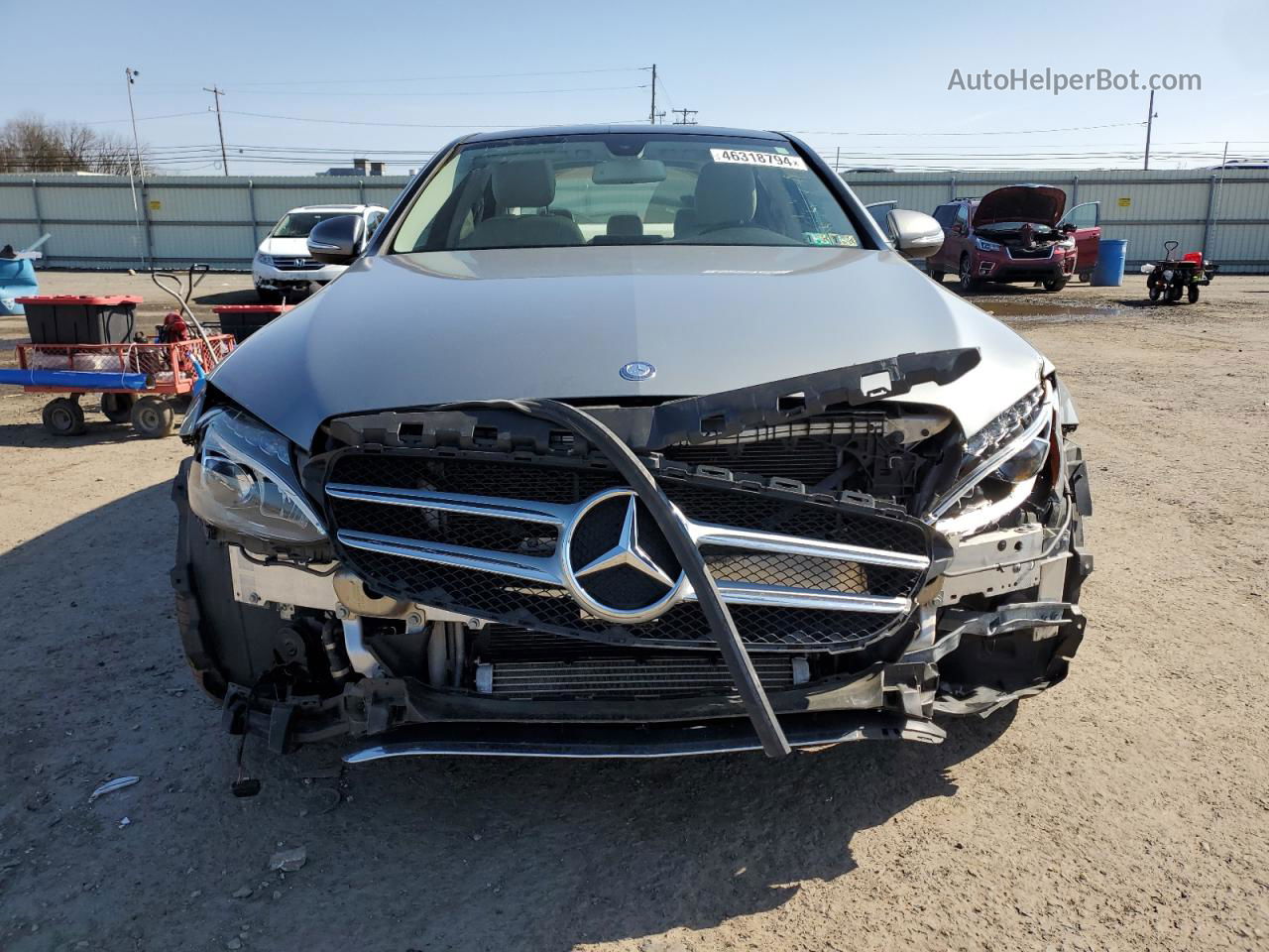 2015 Mercedes-benz C 300 4matic Серый vin: 55SWF4KB2FU047053