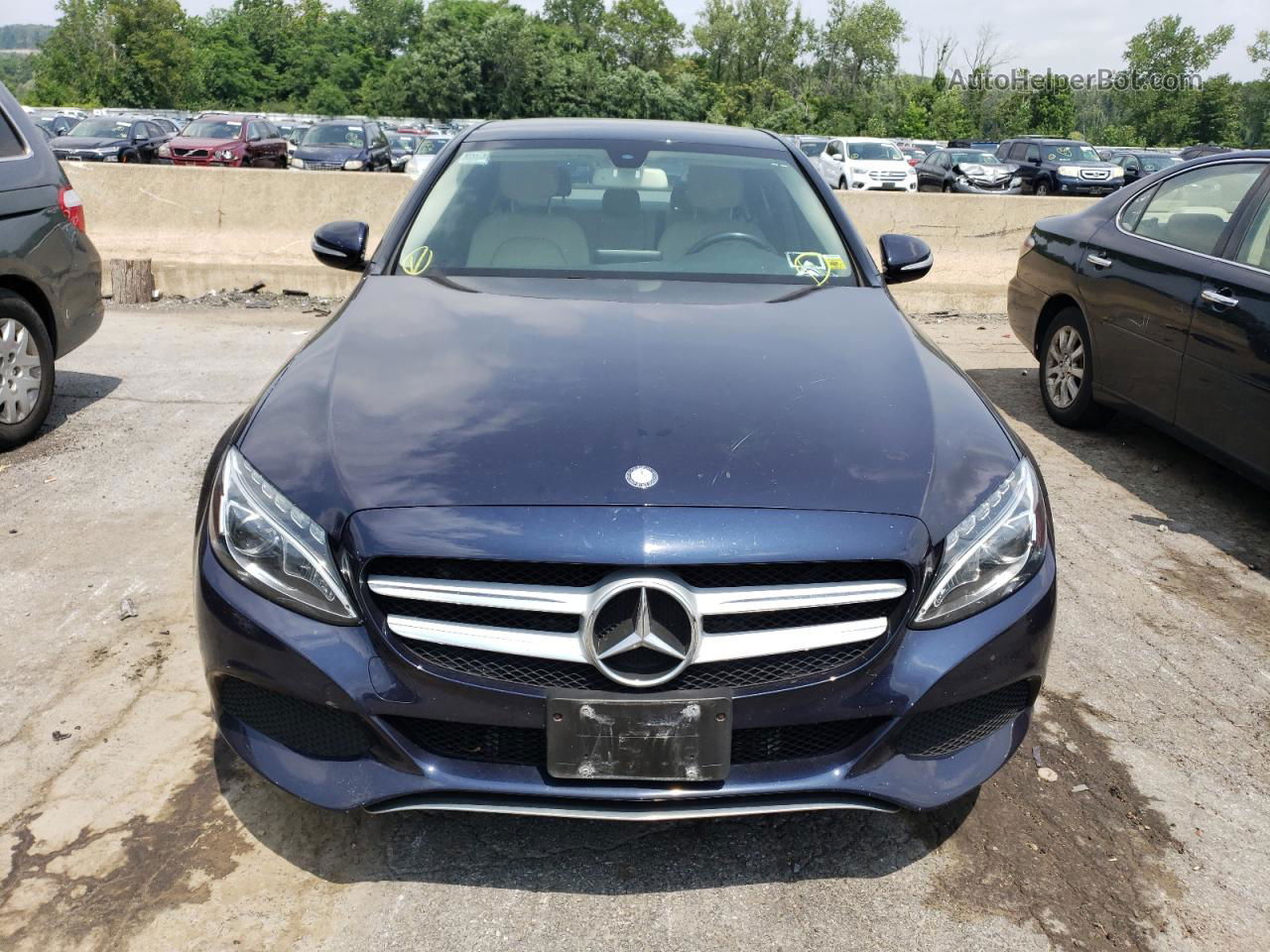 2015 Mercedes-benz C 300 4matic Синий vin: 55SWF4KB2FU054410